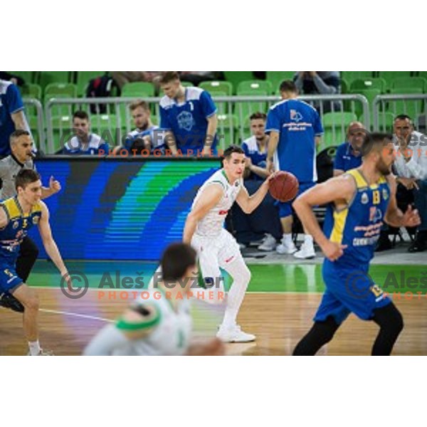 Jan Span in action during Nova KBM league quarter final basketball match between Petrol Olimpija and GGD Sencur, Arena Stozice, Ljubljana, Slovenia on May 07, 2019