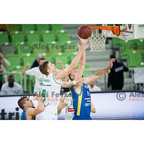 Luka Samanic in action during Nova KBM league quarter final basketball match between Petrol Olimpija and GGD Sencur, Arena Stozice, Ljubljana, Slovenia on May 07, 2019