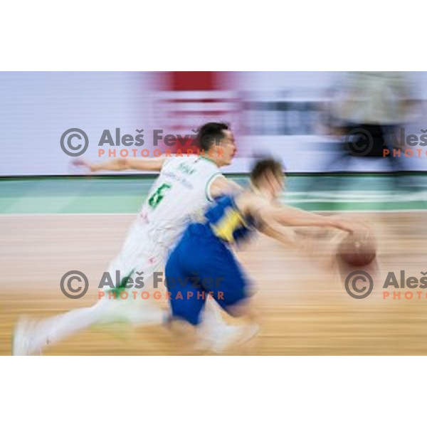 Jan Span in action during Nova KBM league quarter final basketball match between Petrol Olimpija and GGD Sencur, Arena Stozice, Ljubljana, Slovenia on May 07, 2019