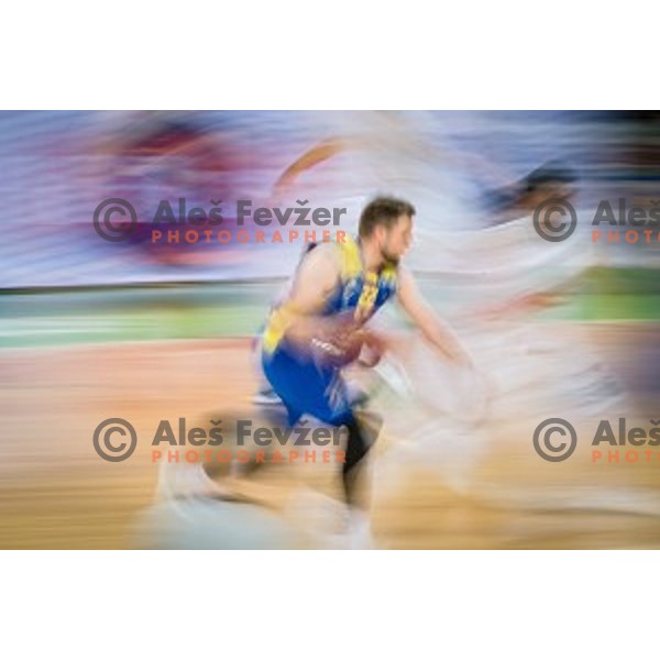 Marko Popadic in action during Nova KBM league quarter final basketball match between Petrol Olimpija and GGD Sencur, Arena Stozice, Ljubljana, Slovenia on May 07, 2019
