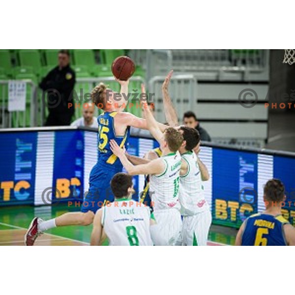 in action during Nova KBM league quarter final basketball match between Petrol Olimpija and GGD Sencur, Arena Stozice, Ljubljana, Slovenia on May 07, 2019