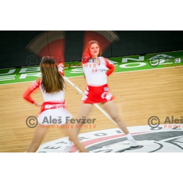 in action during Nova KBM league quarter final basketball match between Petrol Olimpija and GGD Sencur, Arena Stozice, Ljubljana, Slovenia on May 07, 2019