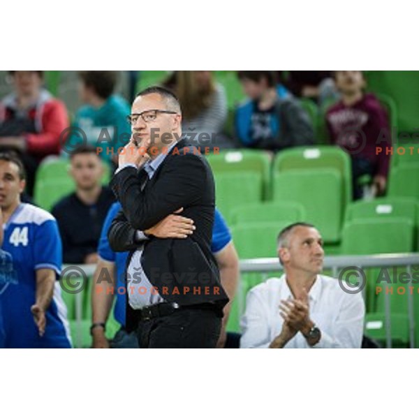 Konstantin Subotic during Nova KBM league quarter final basketball match between Petrol Olimpija and GGD Sencur, Arena Stozice, Ljubljana, Slovenia on May 07, 2019