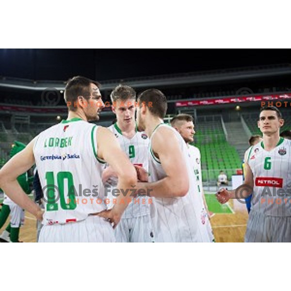 Luka Samanic in action during Nova KBM league quarter final basketball match between Petrol Olimpija and GGD Sencur, Arena Stozice, Ljubljana, Slovenia on May 07, 2019