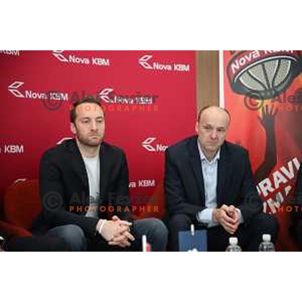 Jure Zdovc and Dejan Jakara at press conference KZS before start of semi-final of Nova KBM league 2018/2019 season in Ljubljana on May 8, 2019