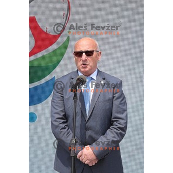 Bogdan Gabrovec at Reception of Olympic flame for Minsk 2019 European Games in BTC City, Ljubljana on May 8, 2019