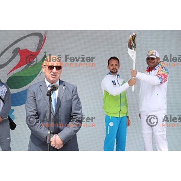 Bogdan Gabrovec at Reception of Olympic flame for Minsk 2019 European Games in BTC City, Ljubljana on May 8, 2019