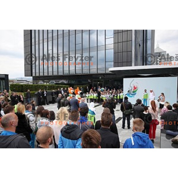 Reception of Olympic flame for Minsk 2019 European Games in BTC City, Ljubljana on May 8, 2019