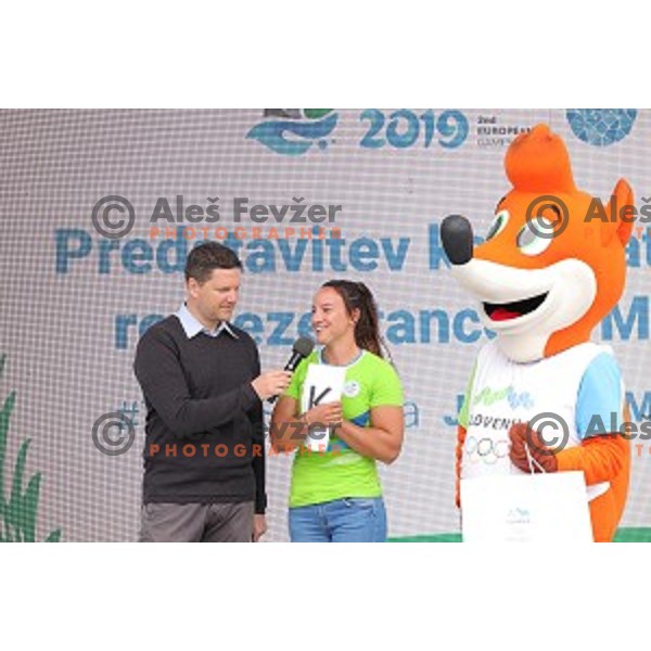 Reception of Olympic flame for Minsk 2019 European Games in BTC City, Ljubljana on May 8, 2019