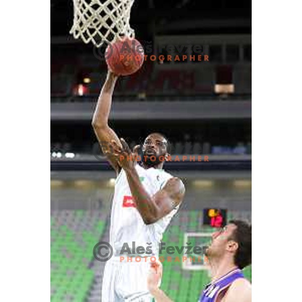 Marvin Jones in action during semi-final of Nova KBM league basketball match between Petrol Olimpija and Helios Suns in Stozice, Ljubljana, Slovenia on May 11, 2019