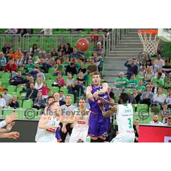 Igor Tratnik in action during semi-final of Nova KBM league basketball match between Petrol Olimpija and Helios Suns in Stozice, Ljubljana, Slovenia on May 11, 2019