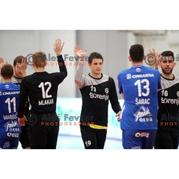 Filip Banfro during semi-final of Slovenian Handball Cup between Gorenje Velenje and Celje Pivovarna Lasko in Marof Hall, Novo Mesto on May 11, 2019