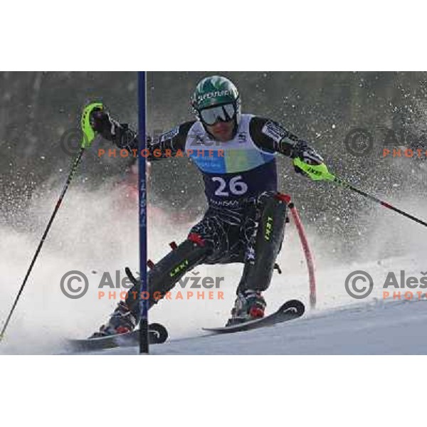 Bode Miller skiing in second run of Europa Cup slalom in Kranjska gora, Slovenia 15.2.2008 