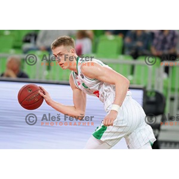 Luka Samanic in action during semi-final of Nova KBM league basketball match between Petrol Olimpija and Helios Suns in Stozice, Ljubljana, Slovenia on May 11, 2019