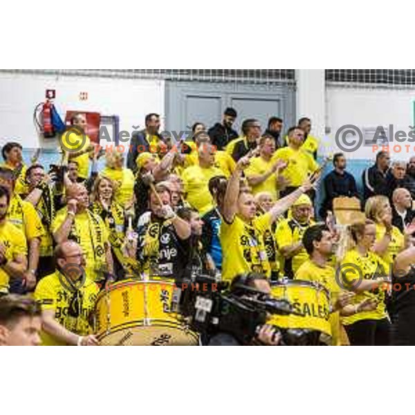 action in Slovenian Handball Cup Final between Gorenje Velenje and Krka in Marof Hall, Novo Mesto on May 12, 2019