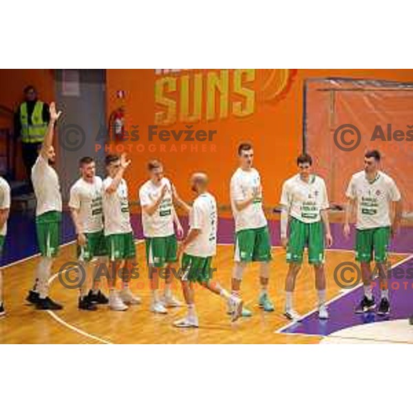 in action during semi-final of Nova KBM league basketball match between Helios Suns and Petrol Olimpija in Domzale Sports Hall, Slovenia on May 13, 2019