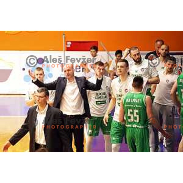 Jure Zdovc in action during semi-final of Nova KBM league basketball match between Helios Suns and Petrol Olimpija in Domzale Sports Hall, Slovenia on May 13, 2019