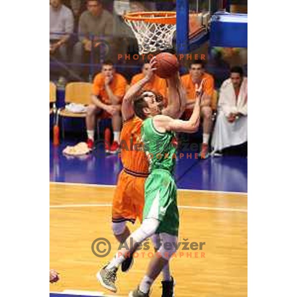Domen Lorbek in action during semi-final of Nova KBM league basketball match between Helios Suns and Petrol Olimpija in Domzale Sports Hall, Slovenia on May 13, 2019