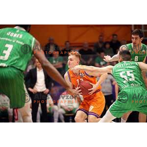 Urban Oman in action during semi-final of Nova KBM league basketball match between Helios Suns and Petrol Olimpija in Domzale Sports Hall, Slovenia on May 13, 2019