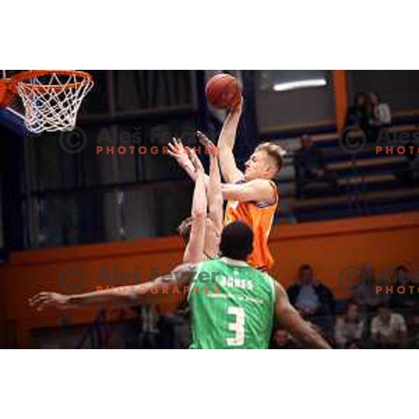 Urban Oman in action during semi-final of Nova KBM league basketball match between Helios Suns and Petrol Olimpija in Domzale Sports Hall, Slovenia on May 13, 2019