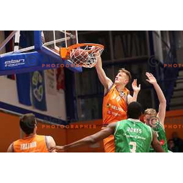 Urban Oman in action during semi-final of Nova KBM league basketball match between Helios Suns and Petrol Olimpija in Domzale Sports Hall, Slovenia on May 13, 2019