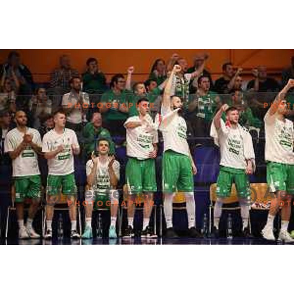 in action during semi-final of Nova KBM league basketball match between Helios Suns and Petrol Olimpija in Domzale Sports Hall, Slovenia on May 13, 2019