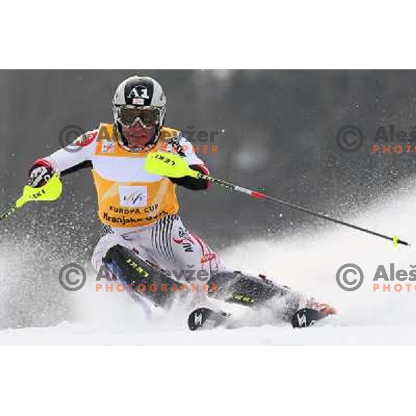 Marcel Hirscher skiing in first run of Europa Cup slalom in Kranjska gora, Slovenia 15.2.2008 