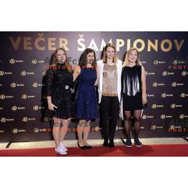 Marusa Ferk, Petra Robnik, Ana Drev and Meta Hrovat during Night of the Champions in hotel Union, Ljubljana, Slovenia on May 16, 2019