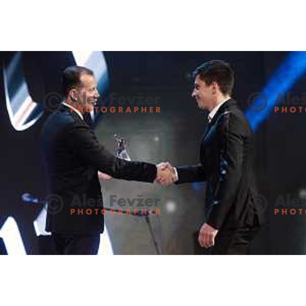Enzo Smrekar and Zan Kranjec during Night of the Champions in hotel Union, Ljubljana, Slovenia on May 16, 2019