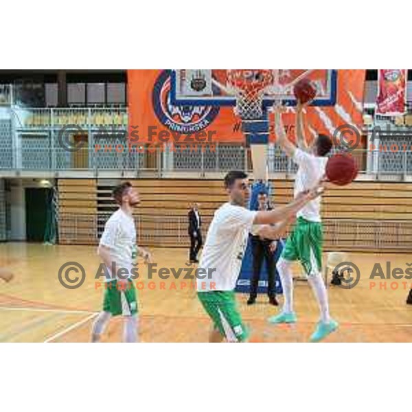 Drazen Bubnic in action during first game in The Final of Nova KBM League basketball match between Sixt Primorska and Petrol Olimpija in Bonifika Arena,Koper, Slovenia on May 18, 2019