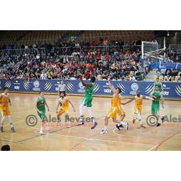 Marvin Jones in action during first game in The Final of Nova KBM League basketball match between Sixt Primorska and Petrol Olimpija in Bonifika Arena,Koper, Slovenia on May 18, 2019