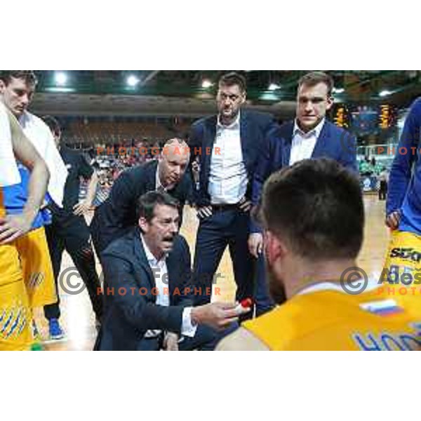 Jurica Golemac during first game of there Final of Nova KBM League basketball match between Sixt Primorska and Petrol Olimpija in Bonifika Arena,Koper, Slovenia on May 18, 2019