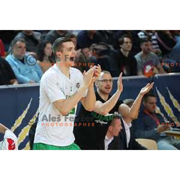 action during first game of there Final of Nova KBM League basketball match between Sixt Primorska and Petrol Olimpija in Bonifika Arena,Koper, Slovenia on May 18, 2019