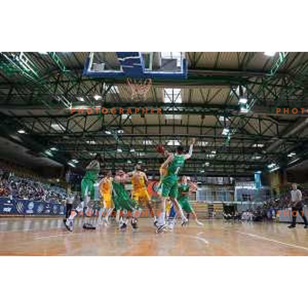 action during first game of there Final of Nova KBM League basketball match between Sixt Primorska and Petrol Olimpija in Bonifika Arena,Koper, Slovenia on May 18, 2019