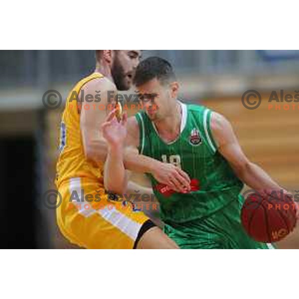 Roko Badzim in action during first game in The Final of Nova KBM League basketball match between Sixt Primorska and Petrol Olimpija in Bonifika Arena,Koper, Slovenia on May 18, 2019