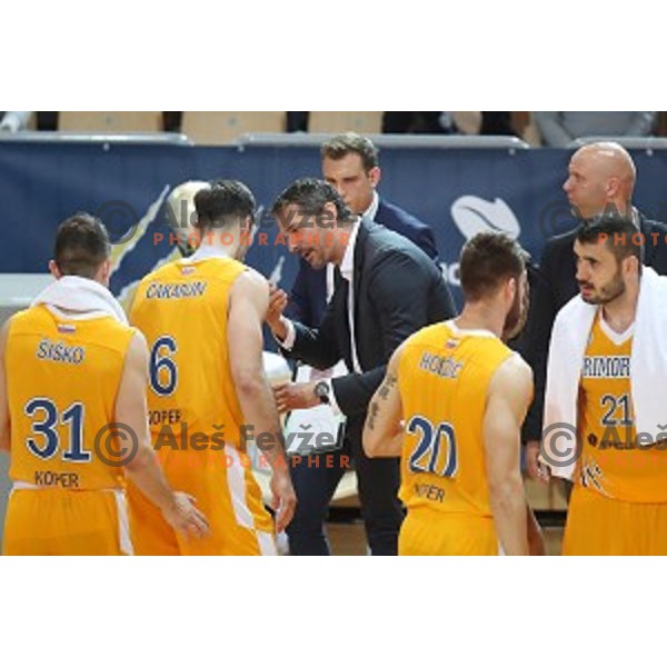 Jurica Golemac during first game of there Final of Nova KBM League basketball match between Sixt Primorska and Petrol Olimpija in Bonifika Arena,Koper, Slovenia on May 18, 2019