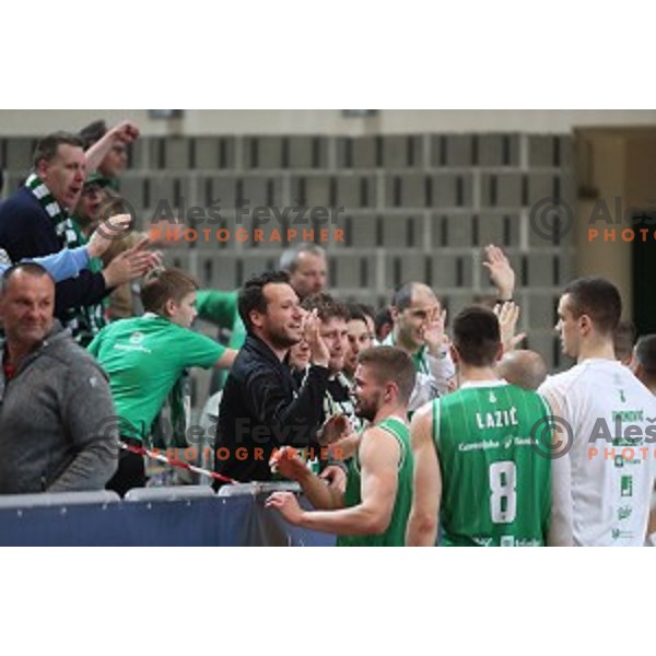 action during first game of the Final of Nova KBM League basketball match between Sixt Primorska and Petrol Olimpija in Bonifika Arena,Koper, Slovenia on May 18, 2019