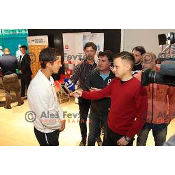 Aljaz Bedene during ATP Plava Laguna Umag tournament press conference in Ljubljana on May 21, 2019
