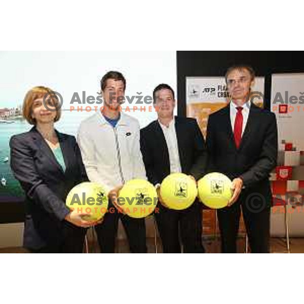 Aljaz Bedene and Tomislav Poljak during ATP Plava Laguna Umag tournament press conference in Ljubljana on May 21, 2019