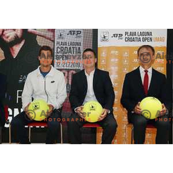 Aljaz Bedene and Tomislav Poljak during ATP Plava Laguna Umag tournament press conference in Ljubljana on May 21, 2019