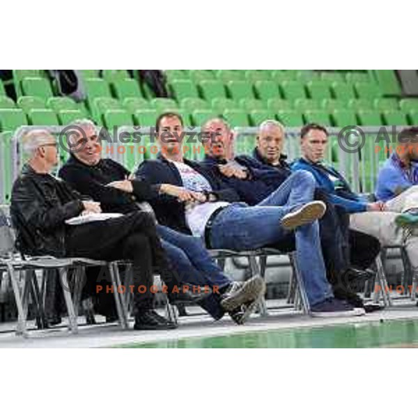 Zoran Predin, Primoz Brezec during second game in The Final of Nova KBM League basketball match between Petrol Olimpija and Sixt Primorska in Arena Stozice, Ljubljana, Slovenia on May 21, 2019