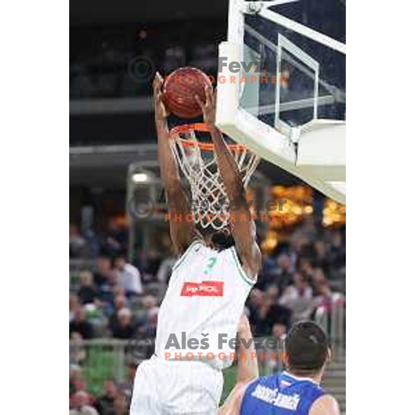 Marvin Jones in action during second game in The Final of Nova KBM League basketball match between Petrol Olimpija and Sixt Primorska in Arena Stozice, Ljubljana, Slovenia on May 21, 2019