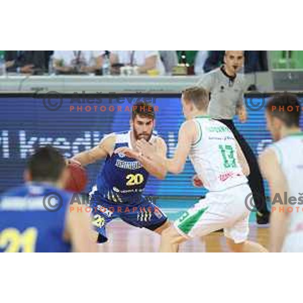 Alen Hodzic in action during second game in The Final of Nova KBM League basketball match between Petrol Olimpija and Sixt Primorska in Arena Stozice, Ljubljana, Slovenia on May 21, 2019