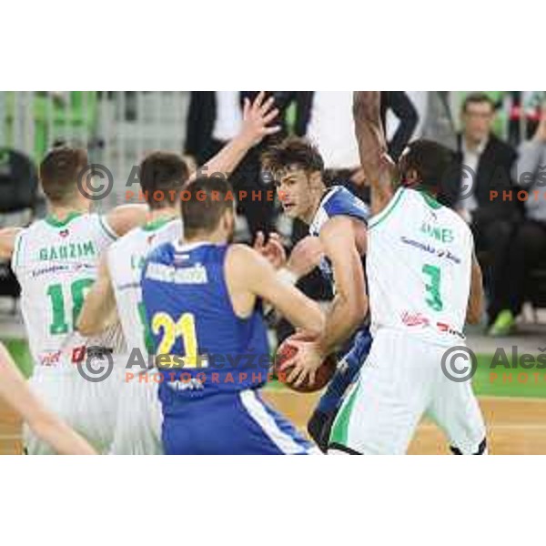 Marjan Cakarun in action during second game in The Final of Nova KBM League basketball match between Petrol Olimpija and Sixt Primorska in Arena Stozice, Ljubljana, Slovenia on May 21, 2019