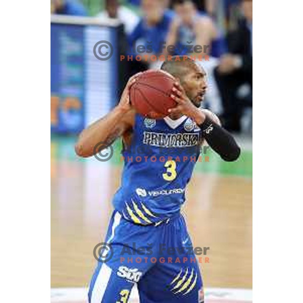 Lance Harris in action during second game in The Final of Nova KBM League basketball match between Petrol Olimpija and Sixt Primorska in Arena Stozice, Ljubljana, Slovenia on May 21, 2019
