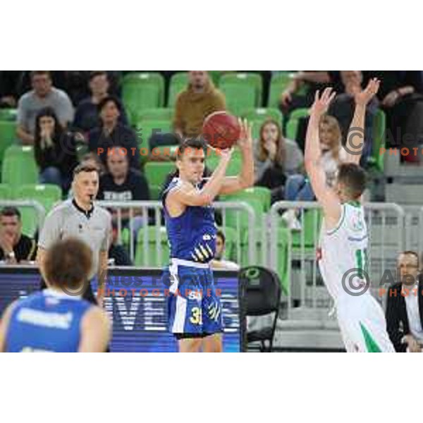 Zan Mark Sisko in action during second game in The Final of Nova KBM League basketball match between Petrol Olimpija and Sixt Primorska in Arena Stozice, Ljubljana, Slovenia on May 21, 2019