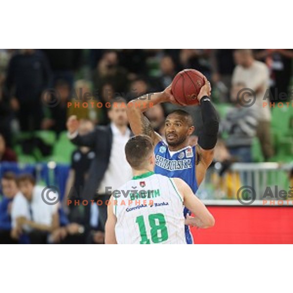 Lance Harris in action during second game in The Final of Nova KBM League basketball match between Petrol Olimpija and Sixt Primorska in Arena Stozice, Ljubljana, Slovenia on May 21, 2019