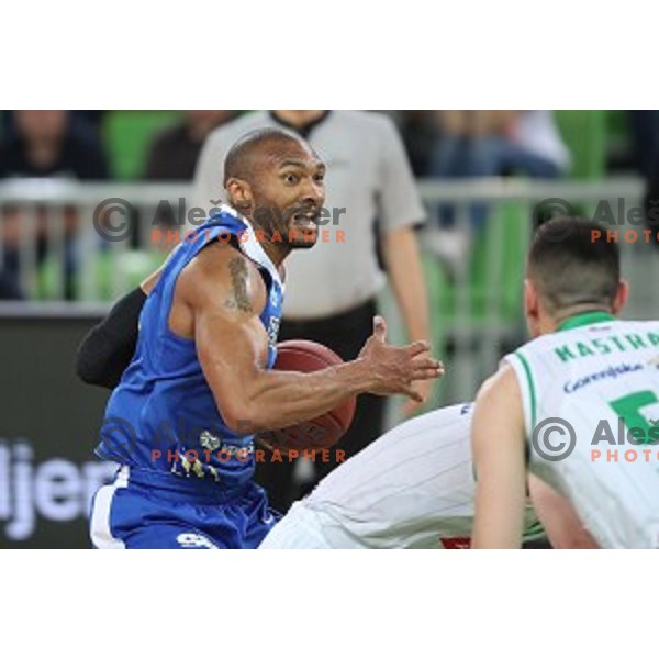 Lance Harris in action during second game in The Final of Nova KBM League basketball match between Petrol Olimpija and Sixt Primorska in Arena Stozice, Ljubljana, Slovenia on May 21, 2019