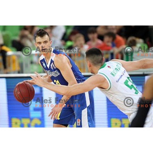 Zan Mark Sisko in action during second game in The Final of Nova KBM League basketball match between Petrol Olimpija and Sixt Primorska in Arena Stozice, Ljubljana, Slovenia on May 21, 2019
