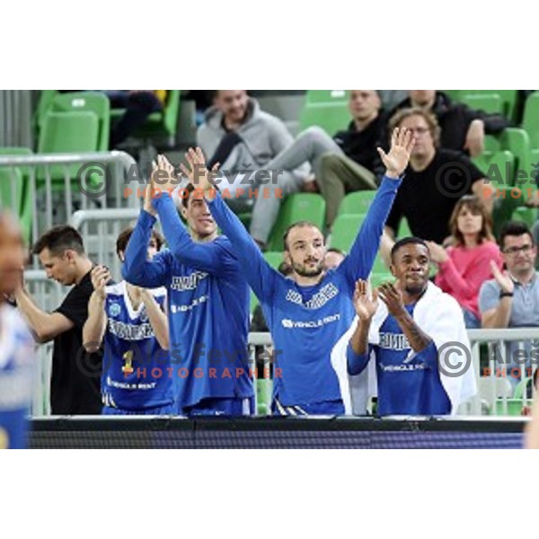 action during second game in The Final of Nova KBM League basketball match between Petrol Olimpija and Sixt Primorska in Arena Stozice, Ljubljana, Slovenia on May 21, 2019